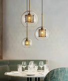Industrial Glass Light Pendants with Round Spheres