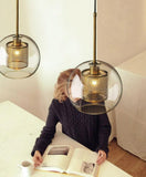 Industrial Glass Light Pendants with Round Spheres
