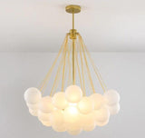 Nordic Chain Glass Orb Chandeliers for Living Room