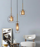 Industrial Glass Light Pendants with Round Spheres