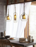 Industrial Glass Light Pendants with Round Spheres