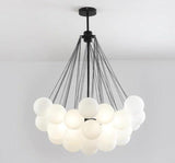 Nordic Chain Glass Orb Chandeliers for Living Room