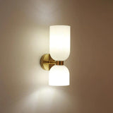 Brass and Glass Up and Down Wall Lighting