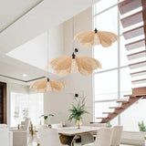 Handcrafted Rattan Petal Pendant Light for Dining Room