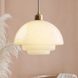 American White Glass Pendant Light for Bedroom