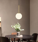 Nordic Milk White Glass Round Pendant Light