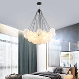 Nordic Chain Glass Orb Chandeliers for Living Room