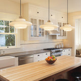 American White Glass Pendant Light for Bedroom