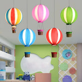Hot air balloon pendant light for a children's bedroom