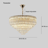 Luxury Crystal Tier Chandelier Dimmable for Living Room