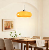Glass Disk Pendant Light Mid Century Style Dimmable for Dining Room