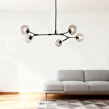 Bubble Branching Chandelier Mid Century Style Adjustable Glass for Living Room