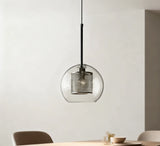 Modern Clear Glass Pendant Light Brass Dimmable for Dining Room