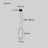 Modern Ellipse Pendant Light Metal Dimmable for Bedside