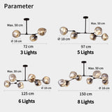 Modern Lava Chandelier Metal for Living Room, Height Adjustable