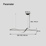 Contemporary Wave Pendant Light Metal Dimmable for Dining Room