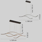 Wave Light Pendant Dimmable Modern Metal for Dining Room