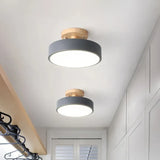 Nordic Hallway Round Led Semi Flush Ceiling Light
