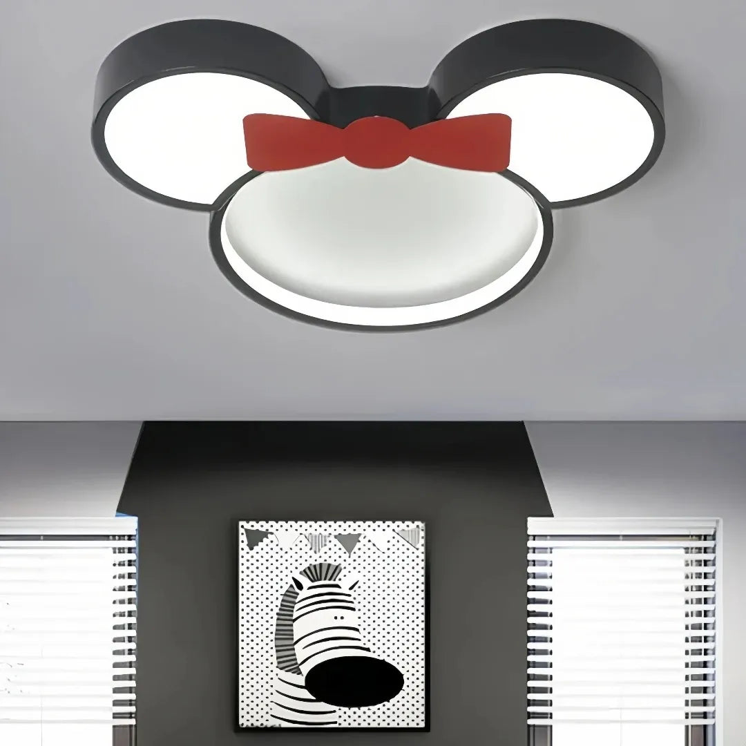Mouse-inspired LED ceiling light for a child's bedroom, design B