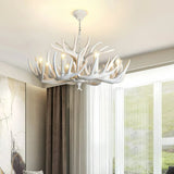 Rustic Deer Antler Chandelier for Dining Rooms, Anti Glare