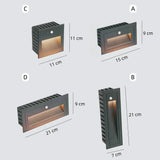Modern Outdoor Step Light with Motion Sensor for Exterior Walls