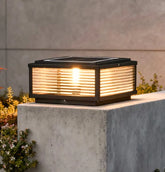 Solar Garden Pillar Light Modern IP65 Black Glass