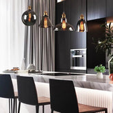 Vintage Industrial Glass Pendant Lighting for Dining Room