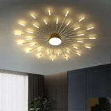Modern Sputnik Semi Flush Mount Ceiling Light Metal Dimmable for Living Rooms