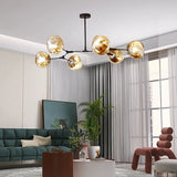 Modern Lava Chandelier Metal for Living Room, Height Adjustable