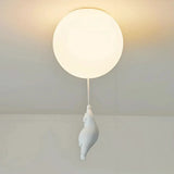 White Bear Balloon Flush Ceiling Light Dimmable for Children