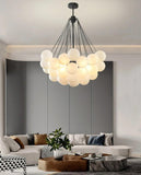 Nordic Chain Glass Orb Chandeliers for Living Room