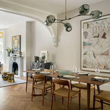 Scandinavian Smoked Glass Rotatable Chandelier