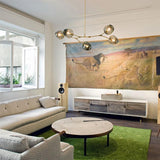 Scandinavian Smoked Glass Rotatable Chandelier