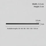 Length options for the linear ceiling light: 50, 60, 80, 100, 120 and 150 cm