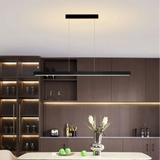 Minimalist Linear Pendant Light Metal Dimmable for Dining Room