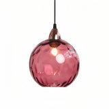 Modern coloured glass pendant light with dimmable LED for dining room