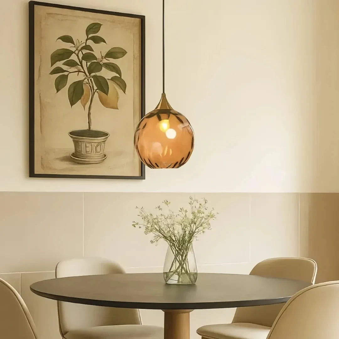 Available colours of modern coloured glass pendant light for contemporary interiors