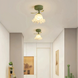 Modern glass flower ceiling light for stylish hallway interiors