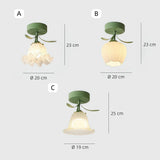 Flower-shaped glass ceiling light dimensions and measurements