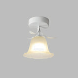White flower-shaped glass ceiling lig