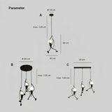 Modern Iron Man Pendant Light Dimmable for Dining Room