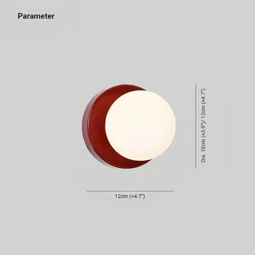 Dimensions of the medium glass globe wall light
