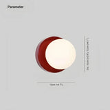 Dimensions of the medium glass globe wall light