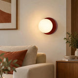 Modern glass globe wall light in black finish