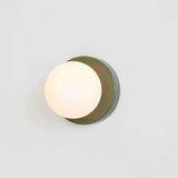 Side view of the grun glass globe wall light