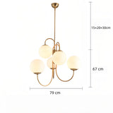 Chandelier dimension diagram showing 79 cm width and suspension section labels