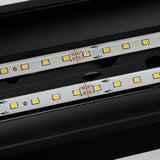 LED strips inside the black outdoor wall light