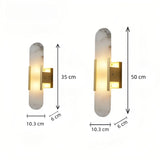 35 cm and 50 cm height options for the oval marble wall light