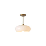 Bauhaus Retro Orange Glass Semi Flush Ceiling Light for Hallway