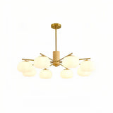 Modern White and Wood Chandelier for Living Room